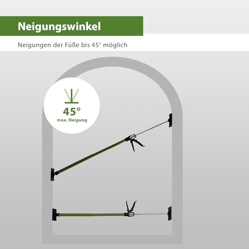 TRUTZHOLM Zargenspanner 57-117 cm Druckplatte Neigbar mit Klicksystem Teleskopstütze Einhandstütze Montagestütze