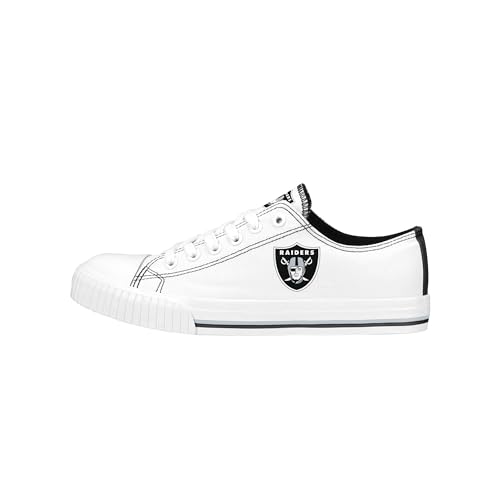 Image of FOCO NFL Womens NFL Ladies Fashion Team Big Logo Low Top White Canvas Sneakers Shoes