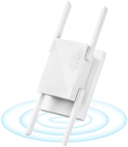 WiFi Extender Booster 1200 Mbps Dual Band (5GHz/2.4GHz) WiFi Extended Signal Booster for Home, Internet WiFi Repeater White (White-1200)