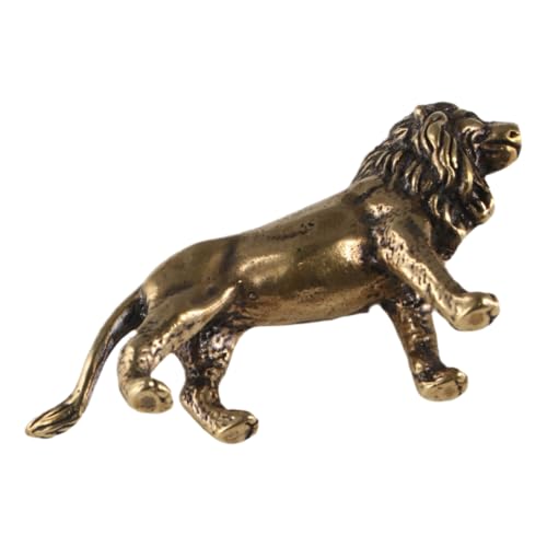 Figura de León de Latón Vintage Pequeña miniatura 7