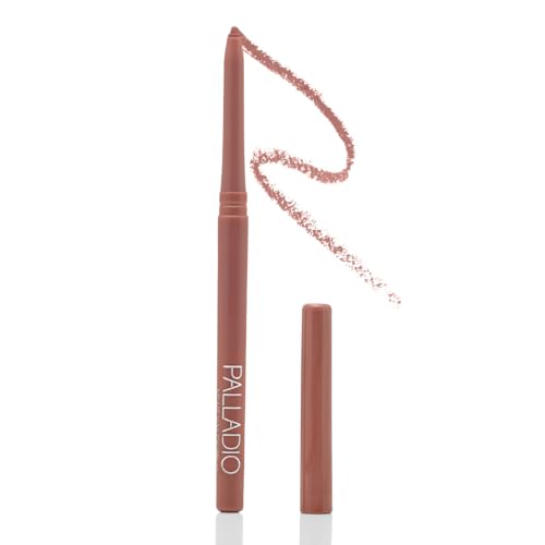 Palladio Retractable Waterproof Lip Liner High Pigmented and Creamy Color Slim Twist Up Smudge Proof Formula with Long Lasting All Day Wear No Sharpener Required, Nearly Nude