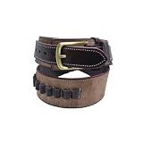 RANZMART Genuine Leather Cartridge belt|Adjustable Bandolier Pistol Cartridge Belt .32cal, Size...