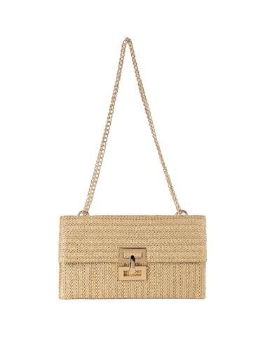 Verdusa Women's Straw Shoulder Bags Woven Clutch Purse Summer Beach Handbags