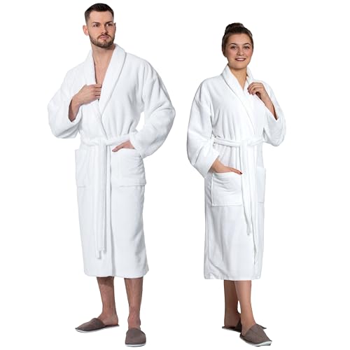 ZOLLNER Albornoz de terciopelo: agradable al tacto y muy absorbente, para mujer y hombre, tejido mixto, tallas S-XXL, lavable, calidad hotelera, certificado Oeko Tex®, 348