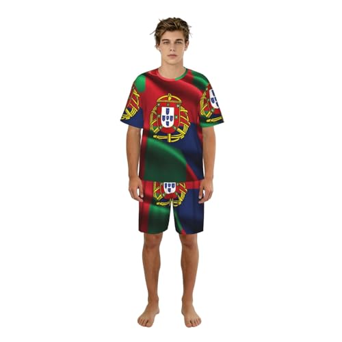 Pyjama respirant homme ensemble court Portugal contre la chaleur nocturne en été
