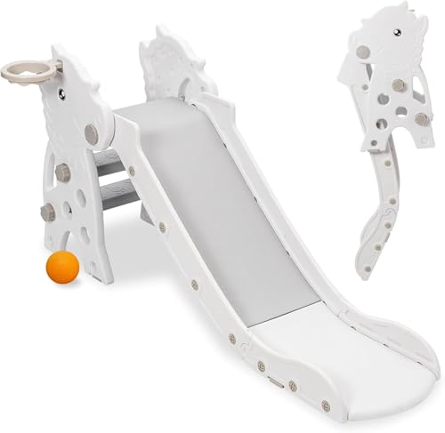 Arkyomi 3 in 1 scivolo per bambini da casa interno con Pallacanestro scivolo per bambini 2 3 4 anni