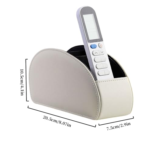 Fernbedienungshalter mit 5 Taschen, PU Leder Desktop Organizer, Multifunktion Fernbedienung Organizer, Große Halterung für Fernbedienungen, Make-Up, Make-up-Pinsel und Büromaterial (Grau)