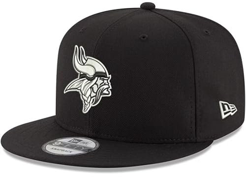 New Era NFL 9FIFTY Black/White Adjustable Snapback Hat Cap One Size Fits All (Minnesota Vikings)