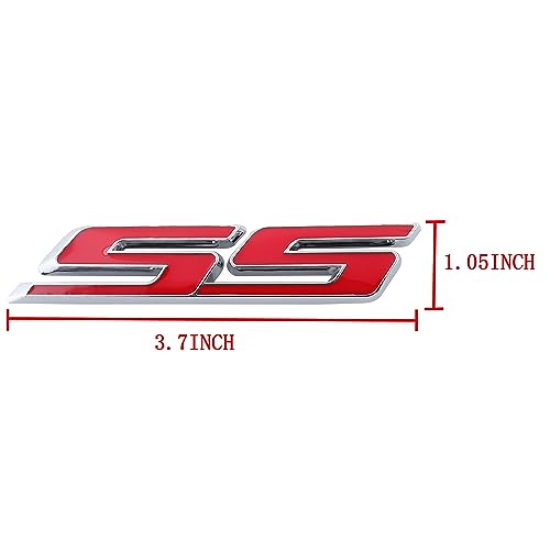 Image of 1PC SS Emblem 3D Metal Car Sticker Decoration Car Side Rear Badge for Cars Trucks SUV Luggage Computers (Silver red)