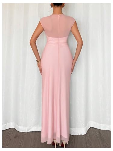 Floerns Women's Cut Out Asymmetrical Neck Long Dress Sleeveless Formal Prom Bodycon Dresses3