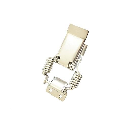Holibanna 1Pc Duckbill Buckle Stainless Steel Hasp Lock for Cabinets Toolboxes and Equipment Durable Spring Lock Catch with Coating for Home Office Use Silver