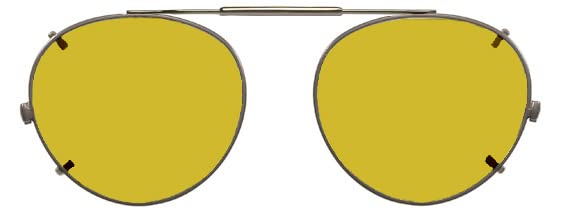 Visionaries Polarized Clip on Sunglasses - Round - Gun Frame - 50 x 45 Eye