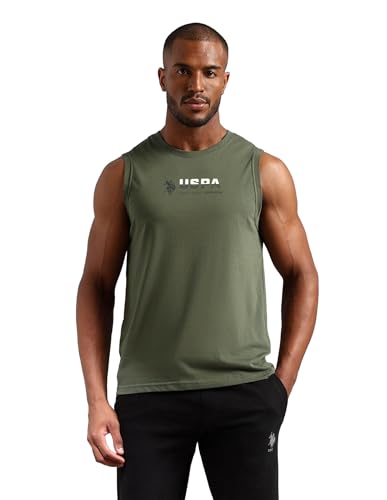 Image of U.S. Polo ASSN. Mens OEV06 Brand Print Comfort Fit Gym Vest