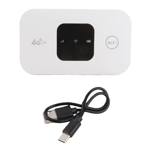 Image of Portable High Speed White 4G Mobile WiFi Hotspot Router for Car Travelers and Business Users 10 Users 2100mAh Li Battery for Phone Laptop Desktop Tablet