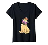 Photo Gallery donna pug dog queen elizabeth ii occhiali da sole corona britannica maglietta con collo a v Photo Gallery donna pug dog queen elizabeth ii occhiali da sole corona britannica maglietta con collo a v