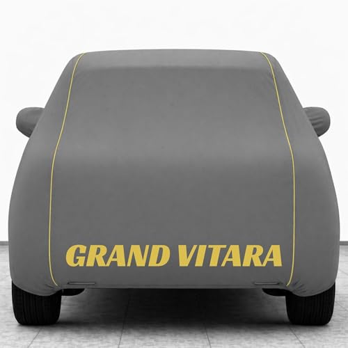 Image of Kings of Cover New Grey 100% Waterproof Grand Vitara Car Cover | Polyester Car Body Cover for Rain & Sun | UV Protection, Dustproof, Scratch Resistant, Windproof, Heat Resistant, Custom Fit