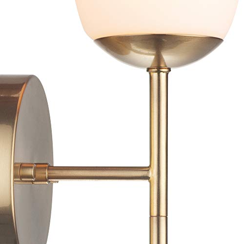 Globe Electric 51635 1-Light Plug-In Or Hardwire Wall Sconce, Soft Matte Brass, Opal Glass Shade, Wall Lights For Bedroom Plug In, Kitchen Sconces Wall Lighting, Wall Lights For Living Room #TOP20