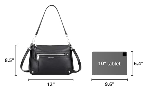 Image of Over Earth Soft Genuine Leather Crossbody Bags for Women Medium Shoulder Purses Hobo Handbags with Multi Pockets