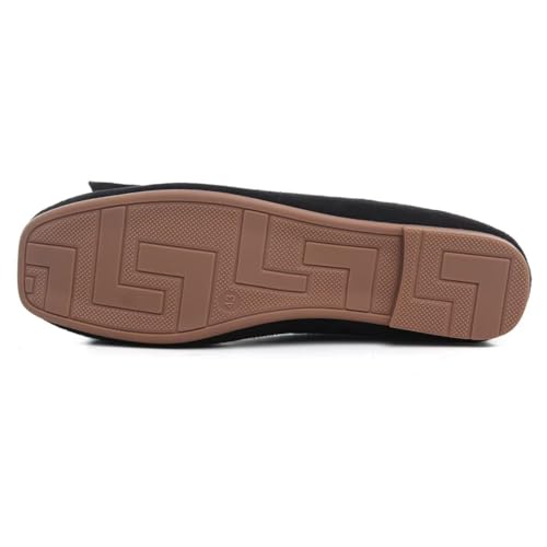 Hee grand Bowknot Flats for Women Dressy Square Toe Comfortable Slip On Ballet Shoes 7