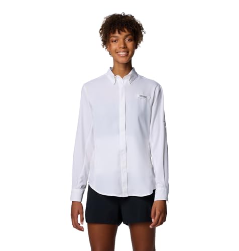 Columbia Womens PFG Tamiami II Long Sleeve Fishing Shirt White Medium