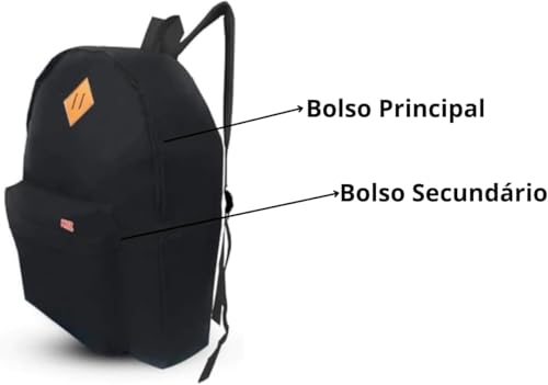 Mochila Escolar Juvenil Unissex Preta Companheira Ideal em todas as suas Jornadas com Máximo Confort