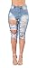 Men's Stylish Washed Distressed Skinny Jeans Plus Size Blue W34