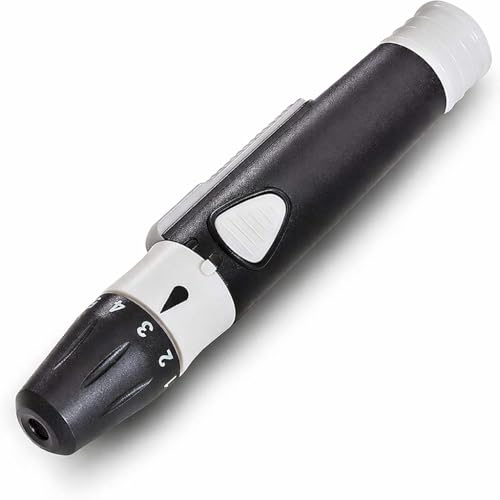 Lancing Device with Lancet Ejector – 5 Adjustable Depth Settings | with 5 Lancets Free