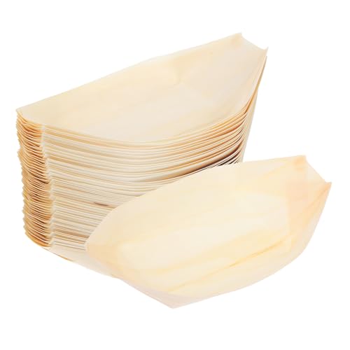 50 platos desechables en forma de barco para sushi miniatura 1