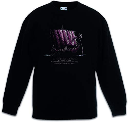 Pullover noir enfant imprimé navire viking cadeau d'anniversaire original