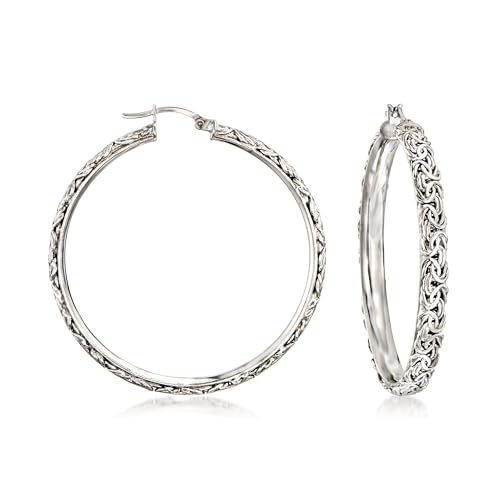 Ross-Simons Sterling Silver Extra-Large Byzantine Hoop Earrings