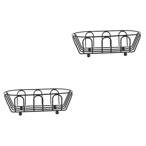 TOPBATHY 2 Piezas Cesta Para Bocadillos Bandejas Para Pan Cesta Para Frutas Cestas De Almacenamiento Cesta Para Postres Cesta De Acero Inoxidable Cesta Hueca De Acero Inoxidable Cesta Para