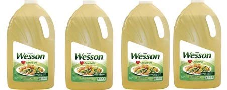 Wesson Pure Canola Oil, 1 Gal/ 128 oz (Pack of 4)