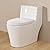 Sarlai One Piece Toilet - Bathroom Toilet Comfort Height Dual Flush Elongated White Ceramic Modern Bathroom One Piece Toilet with Soft Seat, 12" Rough - In, Wax Ring Included