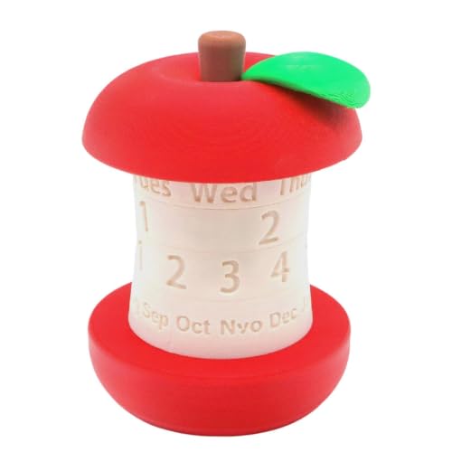 Calendario de mesa giratorio con giro suave y diseño de fruta para decoración