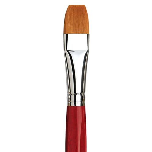 Image of da Vinci Watercolor Series 5880 CosmoTop Spin Paint Brush, Flat Synthetic with Red Handle, Size 16