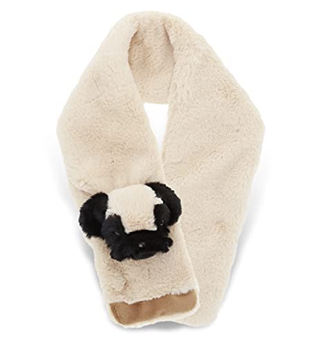 DolliBu Pug Dog Plush Scarf - Super Soft Warm Fluffy Kids Scarf Accessory, Fashionable Plush Party Winter Outfit, Stuffed Animal Scarf Costume, Cozy Outdoor Winter Scarf for Kids and Adults - 34