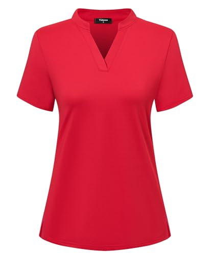 Womens V Neck Golf Shirts Short Sleeve Tennis Tops