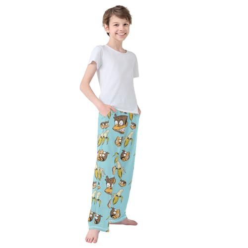 Boys' Pants Monkeys Peel Banana Retro Style Long Bottoms Jogger Pants Elastic Waist Trousers with Pockets S-XL4