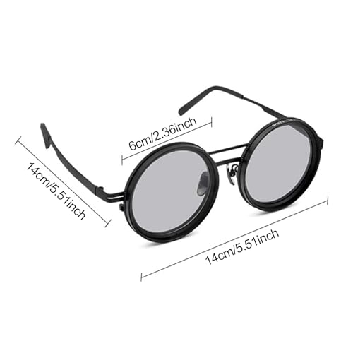 Adjustable Tint Polarized Sunglasses for Men Women Round Retro Circle Eyeglasses with UV Protection Gradient Lenses for Beach3