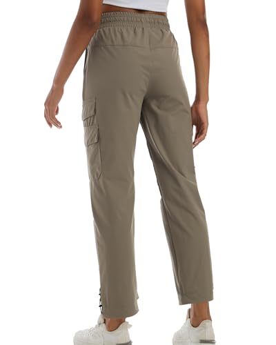Image of Women's Joggers with Pockets, Hiking Cargo Water Resistant Lightweight Pants for Women Workout Athletic Travel Camping