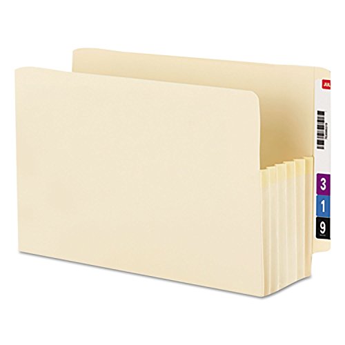 Smead End Tab TUFF File Pocket, Reinforced Straight-Cut Tab, 5-1/4″ Expansion, Extra Wide Letter Size, Manila, 10 per Box (75160)