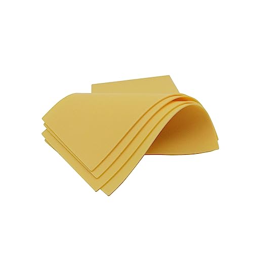 EH Tattoo Practice Skin 5Pcs 8" x 12" Large Size Blank Silicone Double Sides Reelskin Fake Skins Soft Practicing Thick 3mm for Beginners Artists (Yellow)