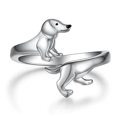 01-Silver Dachshund Rings