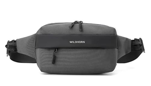 Image of Wildhorn Crossbody Sling Bag for Men | Compact Waist & Chest Bag | Water-Resistant Travel Fanny Pack with Adjustable Strap for Daily Use, Hiking & Outdoor Activities (Grey)