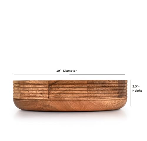 Kimona Salad Bowls Acacia Wood Wood Serving Bowls Individual Bowls Fruits, Salad, Pasta, Cereal, Rice and Snacks (25.4cm x 25.4cm x 6.35cm) - Cosy Home Interiors Kimona Salad Bowls Acacia Wood Wood Serving Bowls Individual Bowls Fruits, Salad, Pasta, Cereal, Rice and Snacks (25.4cm x 25.4cm x 6.35cm) - Image 5