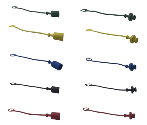 5 Sets 1/2?Agricultural ISO 7241-B Hydraulic Coupler Male Dust Cap And Female Plug Cover Set(Red,Blue,Black,Yellow,Green)