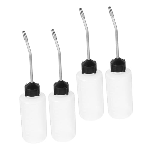 FONDOTIN 4Pcs Sewing Machine Oil Bottle Precision Dispenser with Metal Spout Cap for Home Industrial Use Leak Resistant Oiler for Smooth Operation