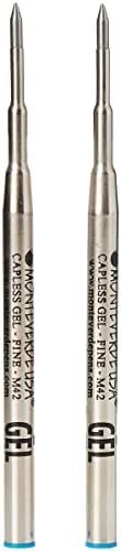Monteverde Fine Point Capless Gel Refill compatible with Montblanc Ballpoint Pens - Blue (Pack of 2)