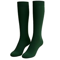 COSHAL® 1Girls Kids Knee High School Socks Cotton Socks, Back to School Plain Socks Uniform Party Wear, Long Socks Girls Kids Knee High Socks for School Size 12-3 Green KH