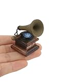 Miniature Gramophone Dollhouse Accessories Phonograph 1:12 Scale Vintage Record Player Mini House Charming Retro Mini Model Desk Decoration